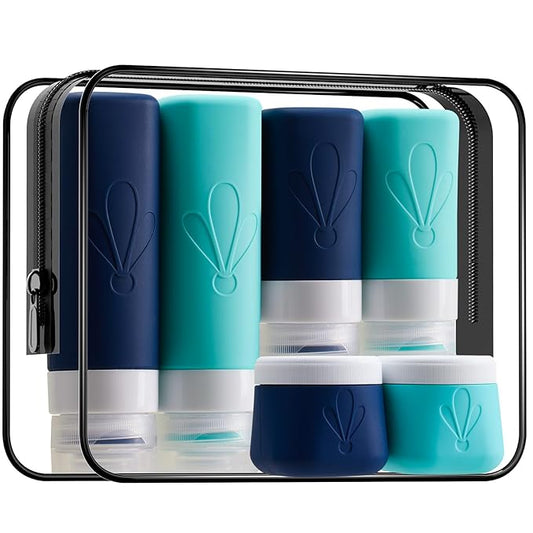 INSFIT Silicone Travel Bottles Set, 6 Pack Travel Size Toiletries, Leakproof Travel Bottles for Toiletries, Travel Accessories for Women, Airplane Travel Essentials, Travel Containers for Toiletries