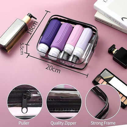 16 Pack Travel Bottles for Toiletries, Oversize 6oz Silicone Travel Containers, Leak Proof Refillable Liquid Shampoo And Conditioner Travel Essentials