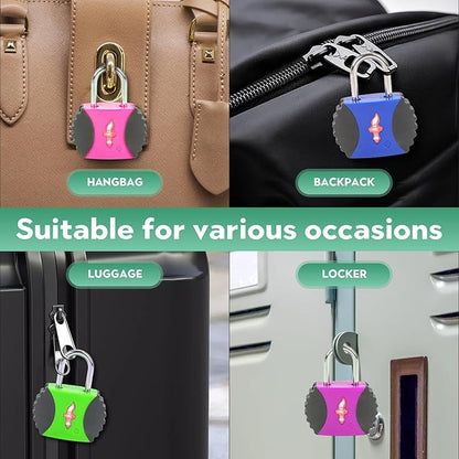 TSA Approved Luggage Lock and 6 Luggage Tags, Suitcase Locks with Keys and PPR/ABS Around Body, Suit for Suitcase,Luggage,Backpack,Laptop Bag,Locker 6 Pack Color Mixed
