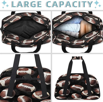 Kids Duffle Bag Girls Boys Footballs Rugby Ball Sports Weekender Overnight Bag,Lightweight Duffel Bags for Traveling Gym Sport Dance