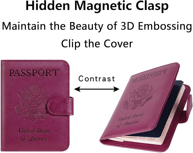 Airtag Passport Holder Cover Wallet RFID Blocking Leather Case Travel Essentials Luggage Accessories Travel Must Have(118#Purple)