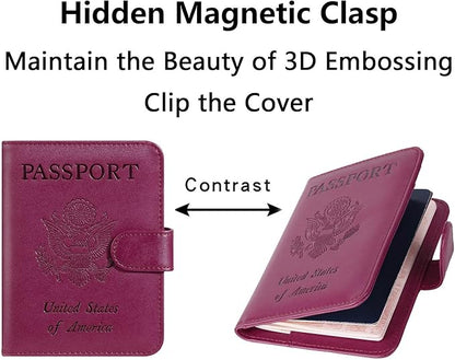 Airtag Passport Holder Cover Wallet RFID Blocking Leather Case Travel Essentials Luggage Accessories Travel Must Have(118#Purple)