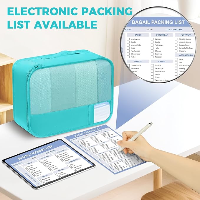 BAGAIL 9 Set Packing Cubes Luggage Packing Organizers for Travel Accessories