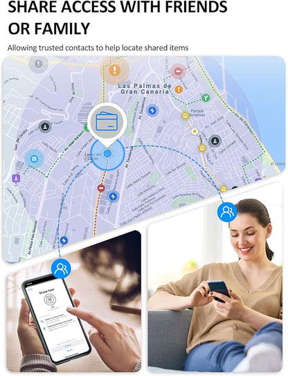 Tracking Card for Apple & Android, Credit Card Tracker for Wallet Works with Apple Find My & Google's Find Hub, Rechargeable Find My Wallet Card for Luggage, Passport, Purse, Bags
