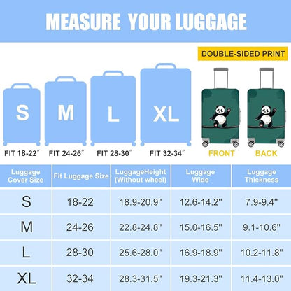 Asian Panda Luggage Cover – Cute Bear Print Suitcase Protector, Perfect Travel Gift for Panda Lovers Visiting China, Fits 29"-32 Suitcase,XL,Panda