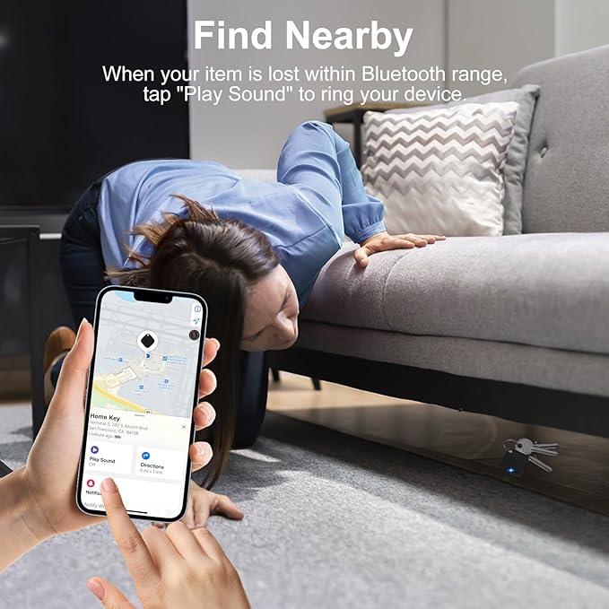 Air Tags-2 Pack Tracker Tag, Work with Apple Find My (iOS Only, Not for Android), Item Finder for Keys, Backpack, Suitcase, Wallet, Luggage, Black