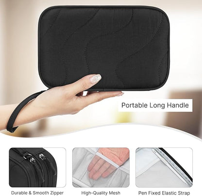 Skycase Tech Pouch - Lightweight Electronics Organizer Travel Case, Double Layers Travel Cable Organizer, All-in-One Storage Bag for Charger, Cord, Phone, Flash Drive, Accessories