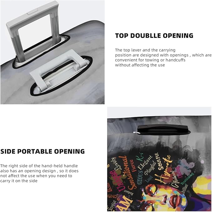 Washable Suitcase Protector - Anti-scratch Luggage Cover, Large Black