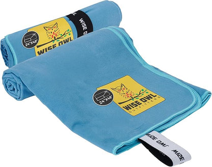 Wise Owl Outfitters Microfiber Camping Towel - Quick Dry Towel for Travel, Backpacking, Hiking, Beach, Gym & Yoga - Compact, Fast Drying & Lightweight