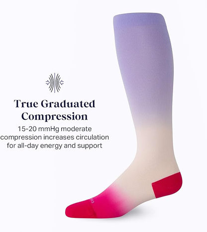 Comrad Nylon Knee High Socks - 15-20mmHg Graduated Compression Socks - Soft & Breathable Support Unisex Socks