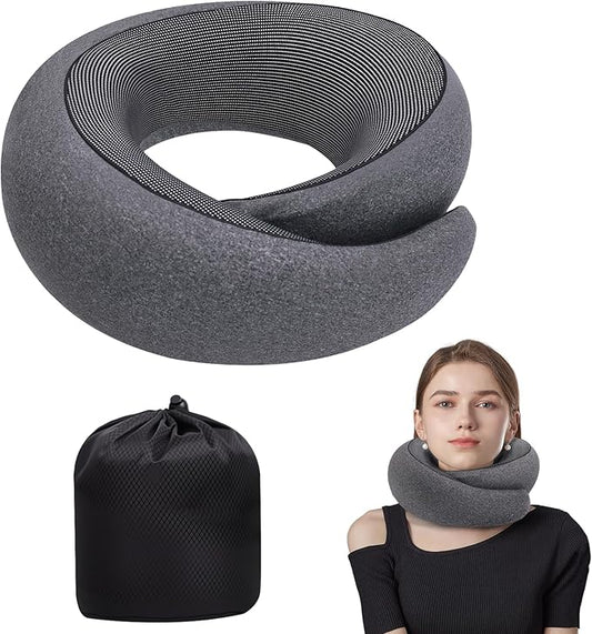 Neck Pillow Airplane, Travel Pillows for Airplanes, Memory Foam Adjustable Portable Neck Pillow for Traveling, Car Rides, and Home Use