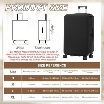uxcell Luggage Cover for Suitcase Protector, Fit 26-28 Inch Luggage Elastic Suitcase Cover Scratch-Resistant Covers for Travel Business Trips, Black (L)