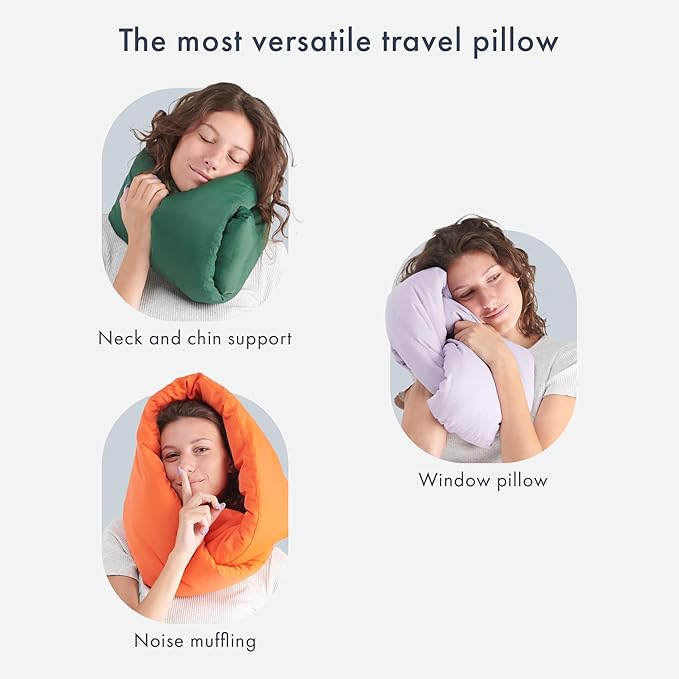 Huzi Infinity Pillow - Travel Neck Pillow - Versatile Soft 360 Support Scarf - Machine Washable - Home Travel Flight Road Trips Airplane Sleeping (Rose)