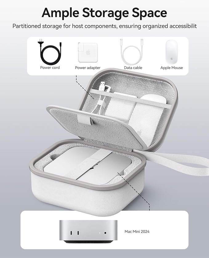 ORICO Protective Carrying Case for Apple 2024 Mac mini M4, M4 Pro, Portable Hard Shell Travel Storage Bag, Nylon Braided, Water Resistant (M)