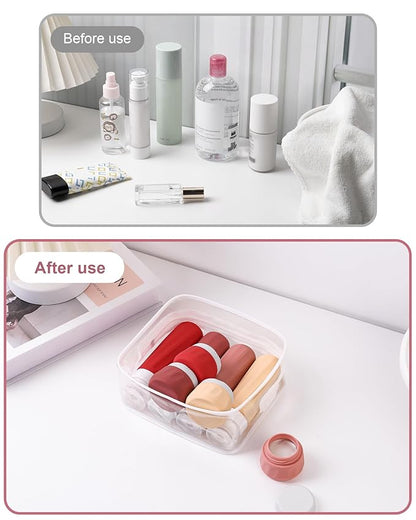 Travel Size Toiletries 8 Pack, TSA Approved 3oz/1oz Silicone Refillable Containers with Clear Travel Bag