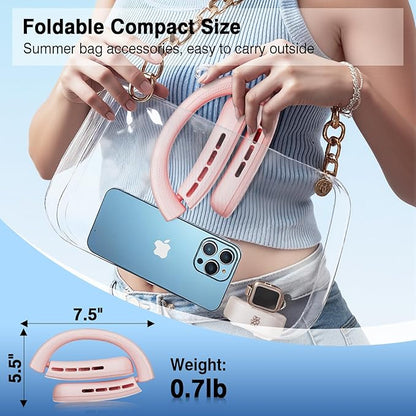 ChillGo Portable Neck Fan - 8400 RPM Enlarged Turbo Airflow - 5200mAh Personal Rechargeable Cooling Wearable Fan - Max 16H, 4 Speeds, Foldable, LED Display - Great Gifts for Men Women - 2nd Gen Pink