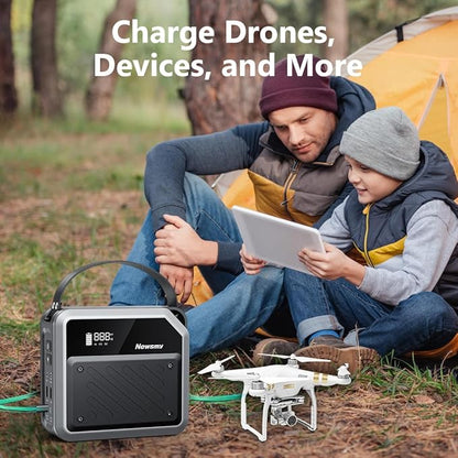 Newsmy Portable Solar Power Station 270Wh/72000mAh, 268W Max Output, 2×100W USB-C PD, LiMnFePO4 Battery with Spotlight for Hiking, Traveling & Emergency, Drone Charging, Compact Power Stations