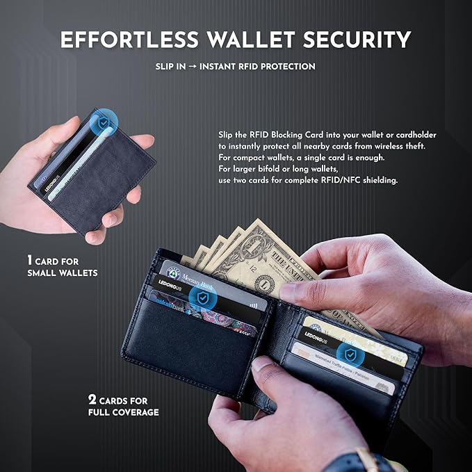 RFID Blocking Cards – 6 Pack| Anti-Theft Contactless NFC Protection for Debit Credit Cards & Wallet | Slim & Durable Perfectly fits in Wallet | 2 RFID Sleeves Included |Black