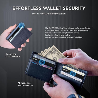 RFID Blocking Cards – 6 Pack| Anti-Theft Contactless NFC Protection for Debit Credit Cards & Wallet | Slim & Durable Perfectly fits in Wallet | 2 RFID Sleeves Included |Black