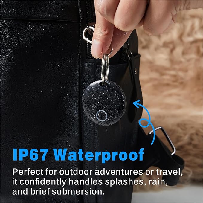 Air Tracker Tags-4 Pack, Smart Bluetooth Tracker Works with Apple Find My (iOS Only), Item Finder Locator for Keys, Luggage, Backpack, IP67 Waterproof