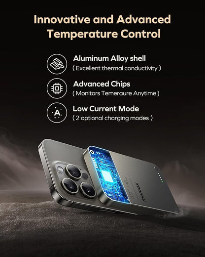 MOMAX Magnetic Power Bank 10000mAh, 20W Fast Charging, Wireless Portable Charger for iPhone 16/15/14/13/12 Series, Magsafe Compatible, USB-C Cable Included