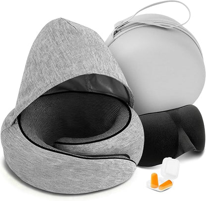 Neck Travel Pillow, Airplane Pillow for Traveling, Adjustable Flight Pillow, Memory Foam Airplane Pillow for Side, Breathable & Hypoallergenic for Long Flights, Cars, Trains & Office