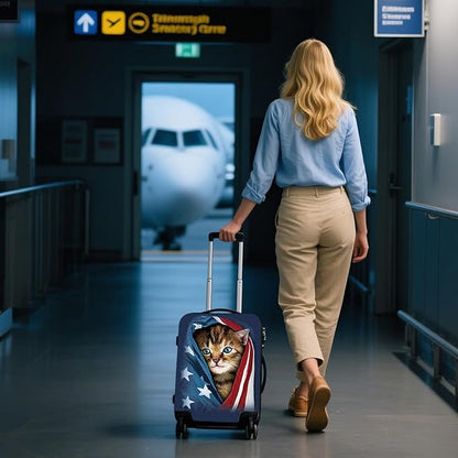 WUJIAONIAO Travel Luggage Cover Baggage Suitcase Cover Protector Skins 18-32 Inch (Cat A, L (for 25-28 inch luggage))