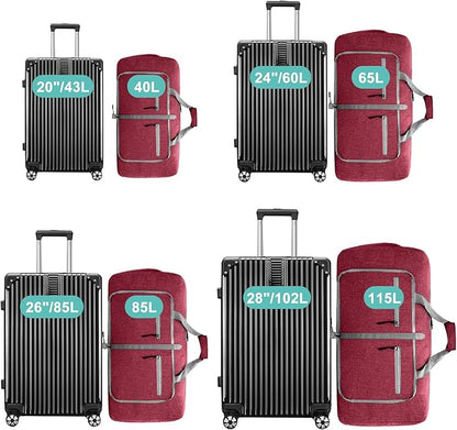 Dimayar 115L Travel Duffle Bag for Men Women - Foldable Duffel Bag with Shoes Compartment - Overnight Bags Waterproof & Tear Resistant(Red)