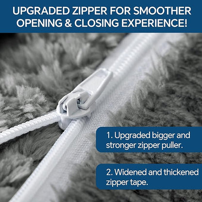 BEDELITE Travel Blanket with Bag, Ultra-Soft Jacquard Fleece Blanket with Luggage Sleeve & Backpack Clip, Airplane Blanket Travel Essentials, Grey