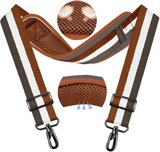 ZINZ 79.5" Universal Strap with Ultra-Thick Fixed Breathable Pad - Adjustable Heavy-Duty Shoulder Strap for Laptop, Crossbody, Luggage, Gym, Camera Bag and More - TW01B07