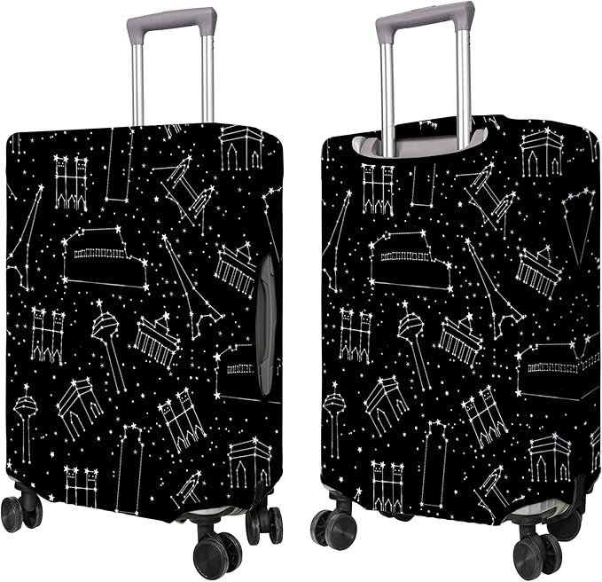 Travel Luggage Cover Suitcase Protector Fits 18-32 Inch Wheel Covers PatternedTravel Related Items Flower Luggage Protector Elastic S