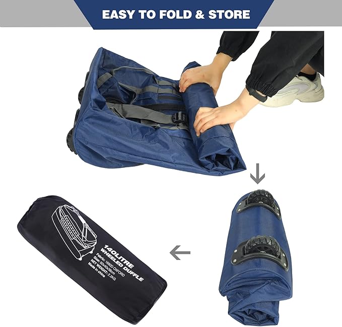 REDCAMP 85L/120L/140L Foldable Duffle Bag with Wheels, Large Travel Duffel Bag