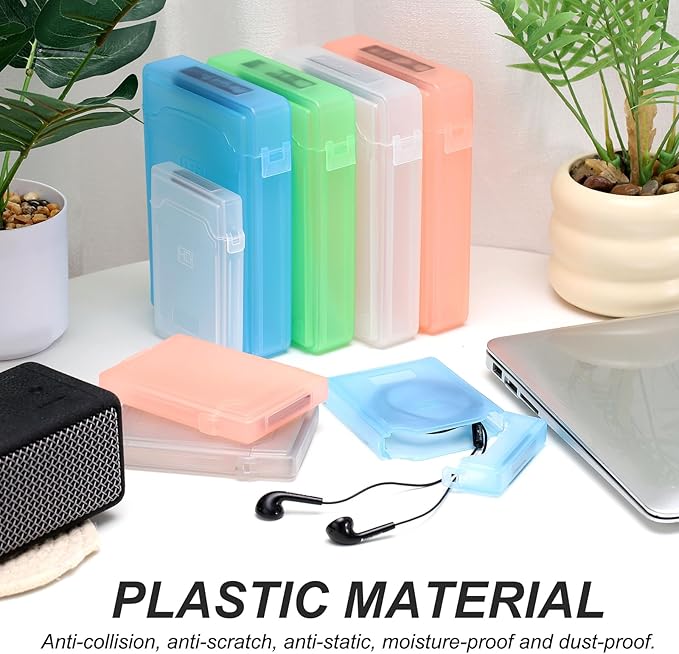 PATIKIL 6.5" x 4.5" Hard Drive Disk Case, 2Pcs Plastic Hard Disk Storage Box Portable Anti-Static Case for 3.5" External SSD HDD, Orange