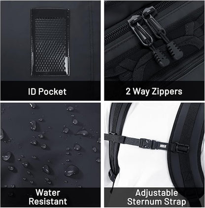 MIER Large Duffel Backpack Sports Gym Bag with Shoe Compartment, Heavy Duty and Water Resistant, Black, 60L