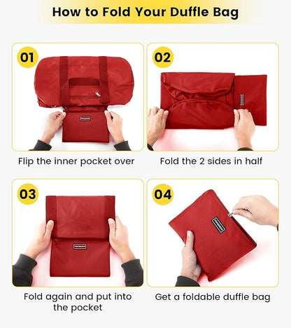 Vorspack Duffel Bag 20-24-28 Inches Foldable Gym Bag for Men Women Duffle Bag Lightweight with Inner Pocket for Travel Sports