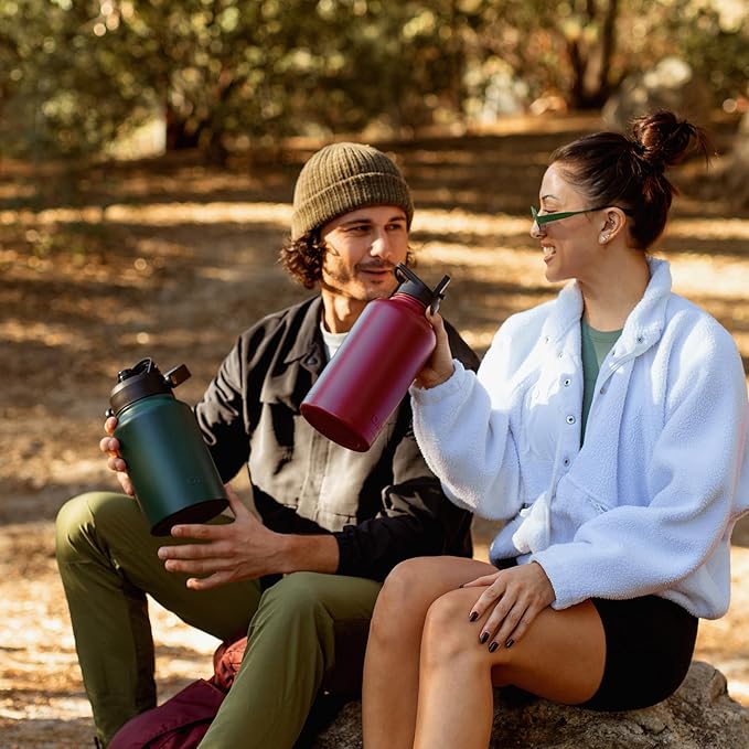 BJPKPK 87oz Insulated Water Bottle, Dishwasher Safe 2/3 Gallon Water Bottle with Ergonomic Handle, BPA Free Leak Proof Water Jug,Stainless Steel Metal Flasks with Anti-slip Bottom,Vast