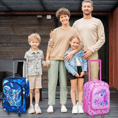 KLFVB Kids Luggage for Boys Girls, Cute Rolling Wheels Suitcase for Toddler, Children Travel Carry on Suitcase