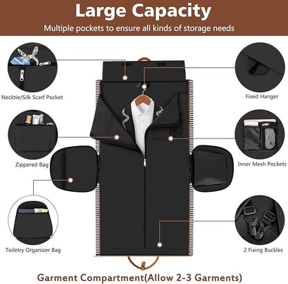 Garment Duffle Bag for Travel - Convertible Carry on Garment Duffel Travel Bag for Women Men Large Weekender Bag with Shoes Pouch 2 in 1 Hanging Suit Travel Duffel Bag 3pcs Set
