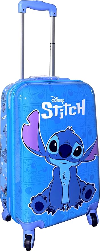 Fast Forward Kids Licensed Hard-Side 21” Spinner Luggage Lightweight Carry-On Suitcase (Stitch I)
