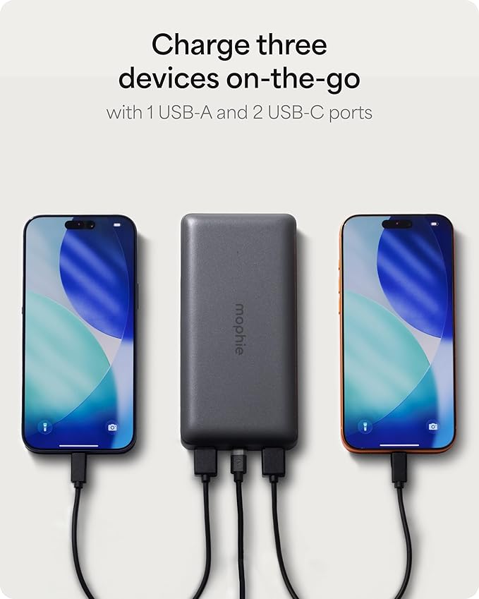Mophie Powerstation Slim 20,000mAh Power Bank | Thin Extended Power | 15W, Multi-Device