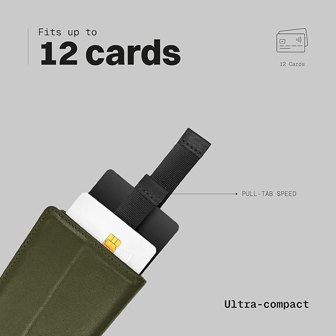 The Frenchie Co. - AirTag Speed Wallet - Ultra Slim Front Pocket Wallet with AirTag Holder - RFID Blocking Quick-Access Pull Tab - Full-Grain Italian Leather