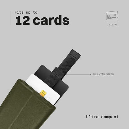 The Frenchie Co. - AirTag Speed Wallet - Ultra Slim Front Pocket Wallet with AirTag Holder - RFID Blocking Quick-Access Pull Tab - Full-Grain Italian Leather