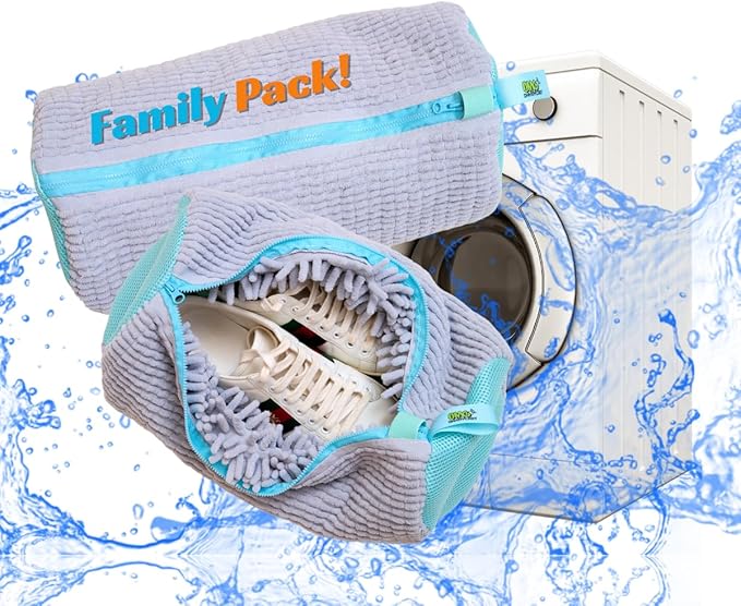 Shoe Washing Machine Bag – Sneaker Laundry Bag for Washer & Dryer, Protective Chenille Mesh Shoe Bag with YKK Zipper, Durable & Reusable for All Shoes 2-pack – Ohhmycart