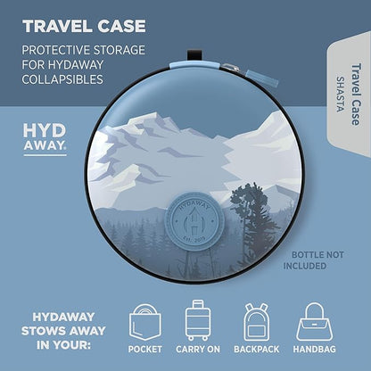 HYDAWAY Travel Case for Collapsible Bottles, Bowls & Cups - Protective Storage with Carabiner Clip - Durable, Water-Resistant, TSA-Friendly