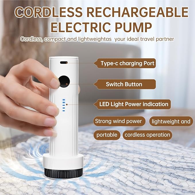 Vacuum Bags for Travel with Wireless Rechargeable Pump, 15 Pack Carry-on Size Compression Packing Seal Bags for Luggage and Suitcase, Space Saver Vacuum Storage Bags for Clothes and Clothing Travel