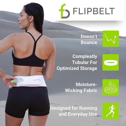 FlipBelt Classic Running Belt, Running Fanny Pack for Women and Men, USA Company