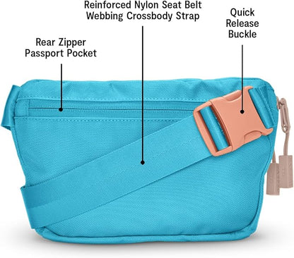 Baboon to the Moon Fanny Pack - Trendy, Compact, Water-Repellent Waist Bag in Multiple Colors and Sizes for Men and Women (Bluebell, Full Size (3L))