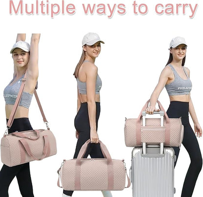 BLUBOON Duffle Bag Girls Kids Cute Gym Bag with Shoes Compartment & Wet Separation Waterproof Sports Overnight Travel Bag