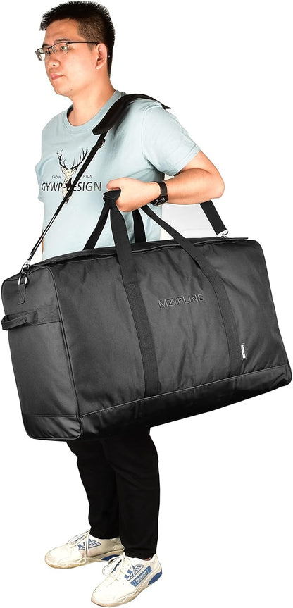 XL Large Duffle Bag-Smell Proof-Resistant Sport Gym Overnight Weekender Bag,Big Capacity Travel Duffel Holdall Bag With Carbon Lining (Black, Large)