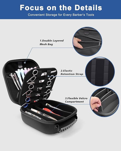 Krypthos Hard Travel Case for Hair Clippers & Hair Cutting Barber Supplies, Portable Clipper Storage Holder Organizer, Trimmer Storage Case for Barbers Supplies, Hair Cutting Razor Guard Grooming Kits